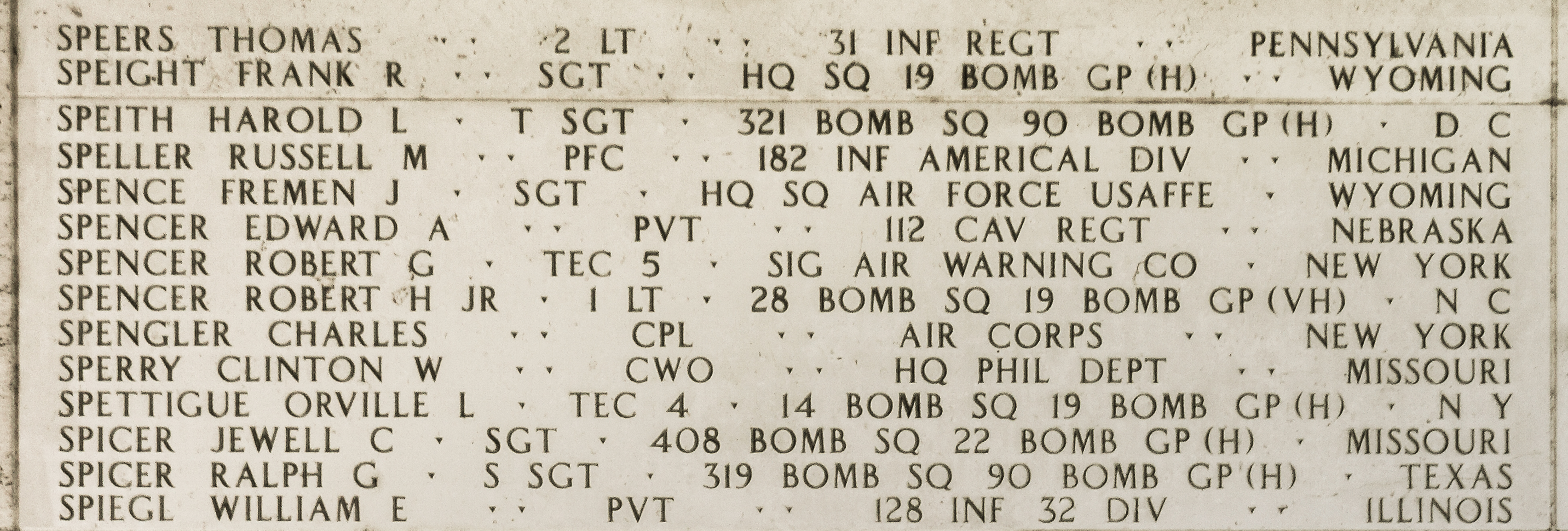 Harold L. Speith, Technical Sergeant